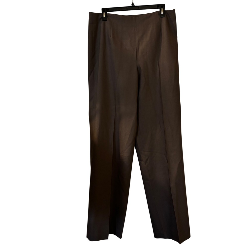 Talbots Women's Trousers 12L Stretch Fabric Brown Wool Blend High Rise